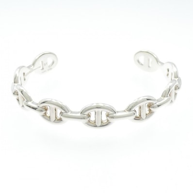 Hermes Chaine D'ancre Enchainee Bracelet Bangle "Silver"