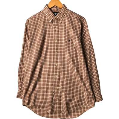 古着 ラルフローレン Ralph Lauren YARMOUTH 長袖 ボタンダウンチェックシャツ メンズM相当/eaa574087