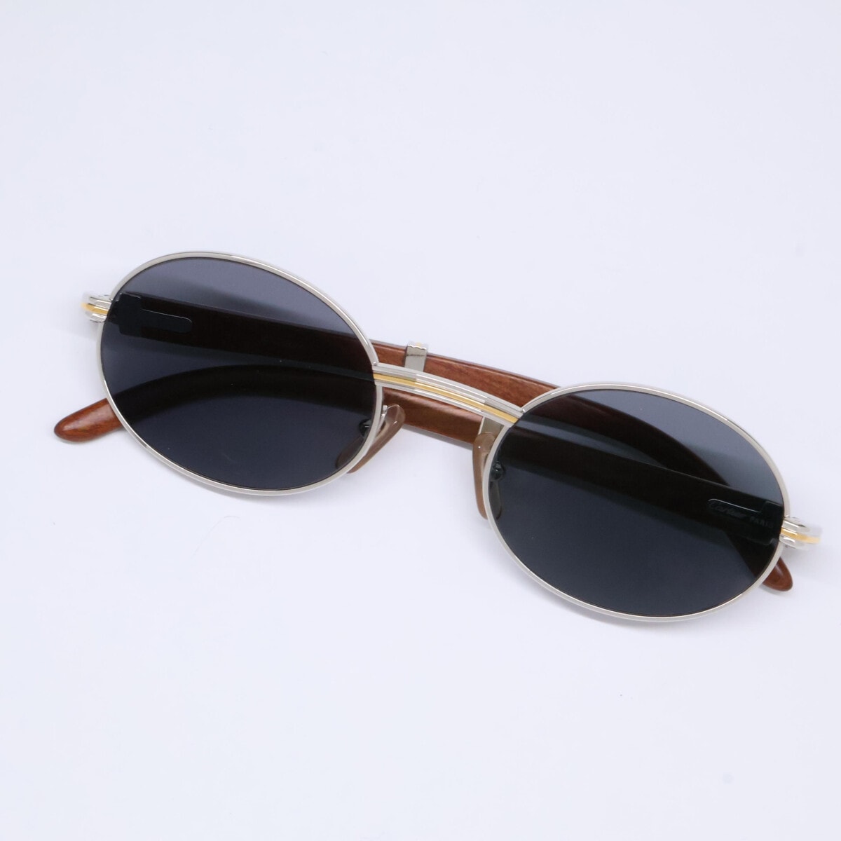 カルティエ 美品 ヴィンテージ ウッドテンプル トリニティ 53□22