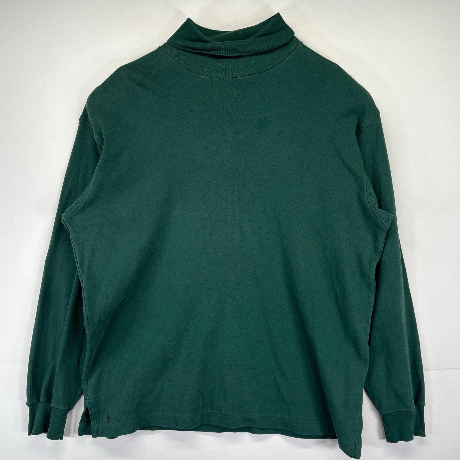 古着 90's/90年代 ポロバイラルフローレン Polo by Ralph Lauren 長袖Tシャツ タートルネック スウェット 裾ポニー L  グリーン メンズ