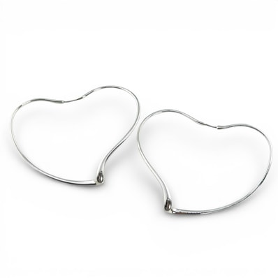 美品 ティファニー ピアス オープンハート フープ ピアス