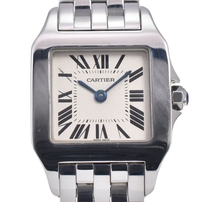 カルティエ CARTIER W25064Z5 サントスドゥモワゼル SM シルバー クォーツ レディース 良品 腕時計 Q#148738