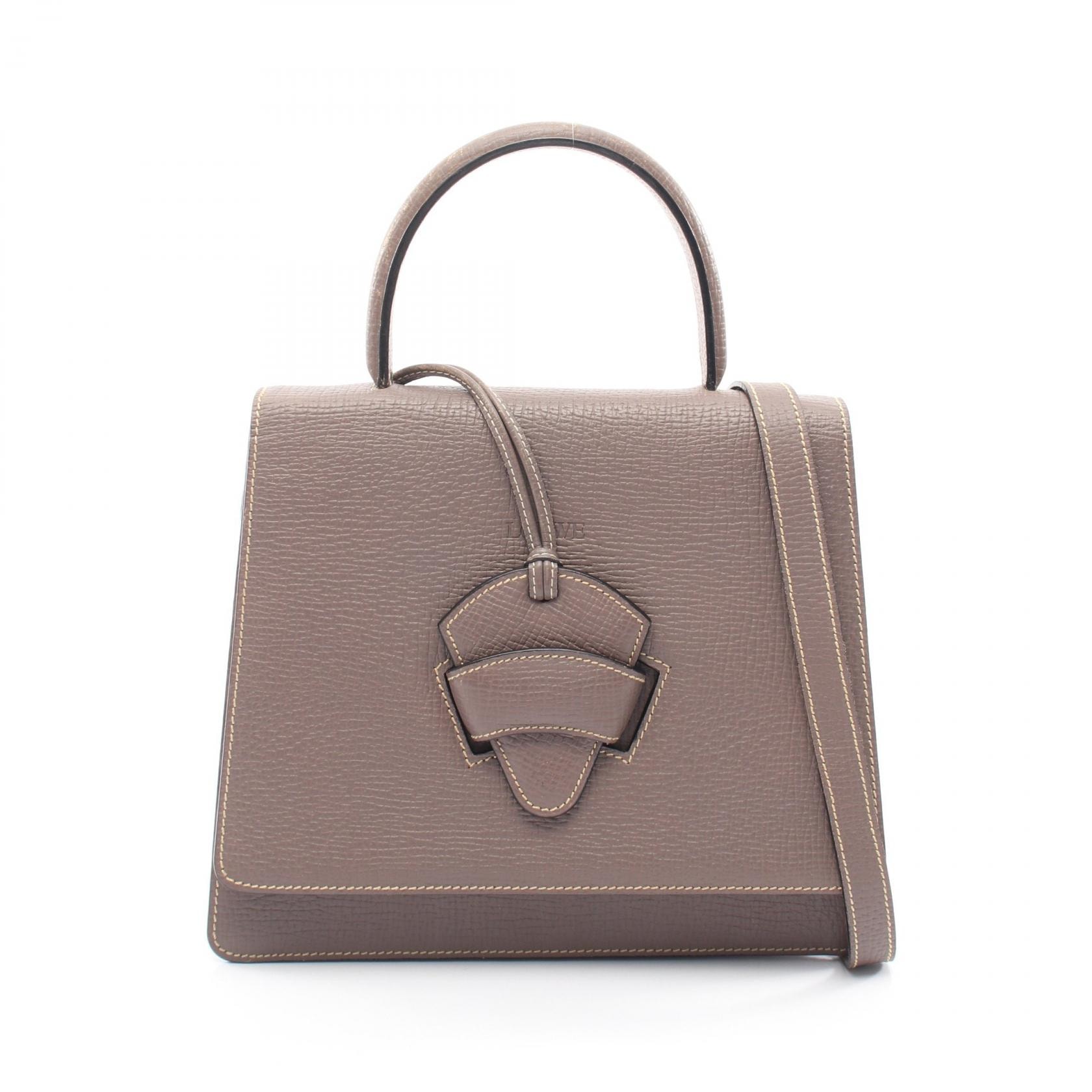 ロエベ LOEWE バルセロナ2WAY ハンドバッグ バッグ レザー レディース ベージュ系 【中古】