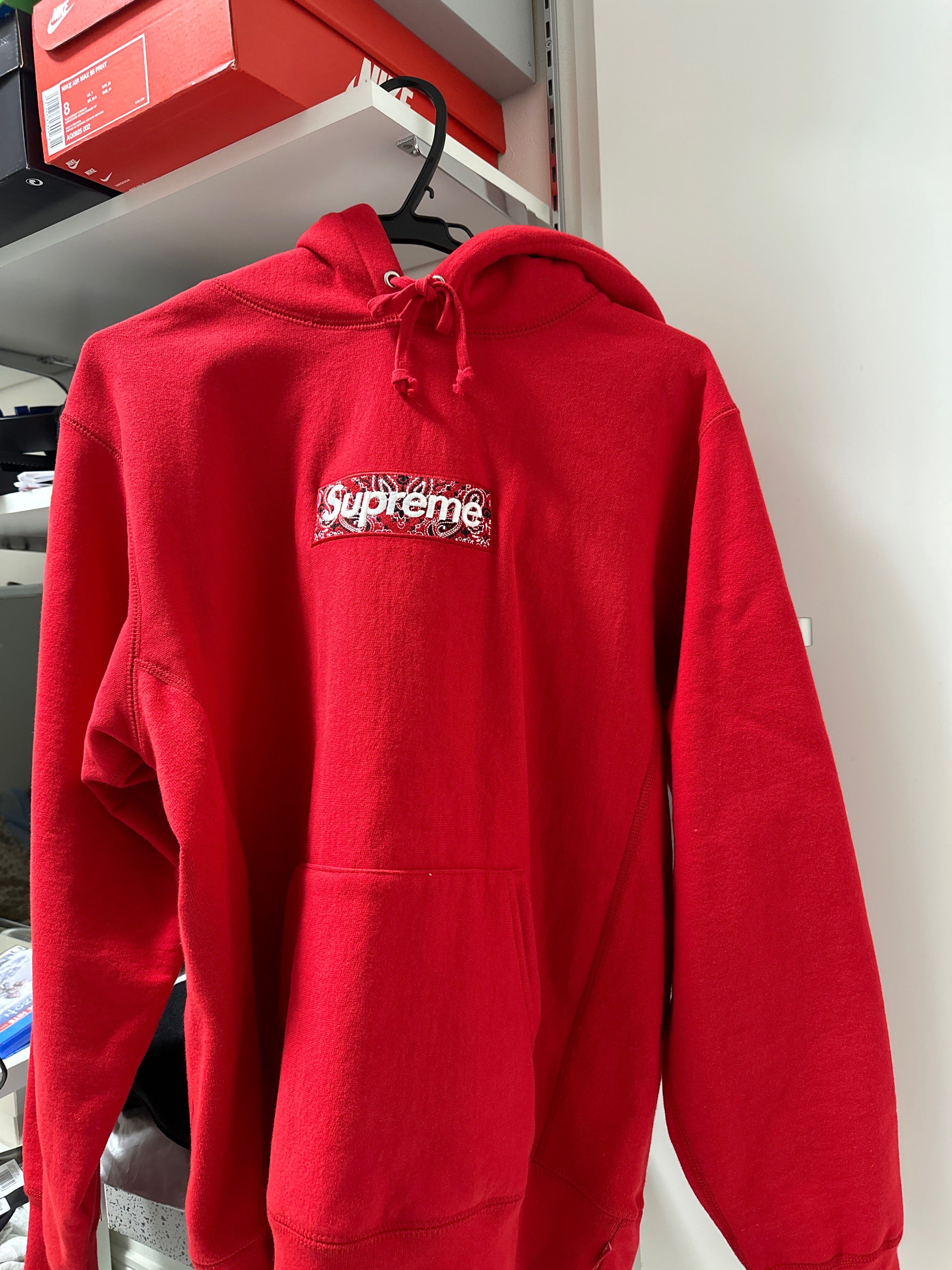 Supreme Bandana Box Logo Hooded Sweatshirt "Red"