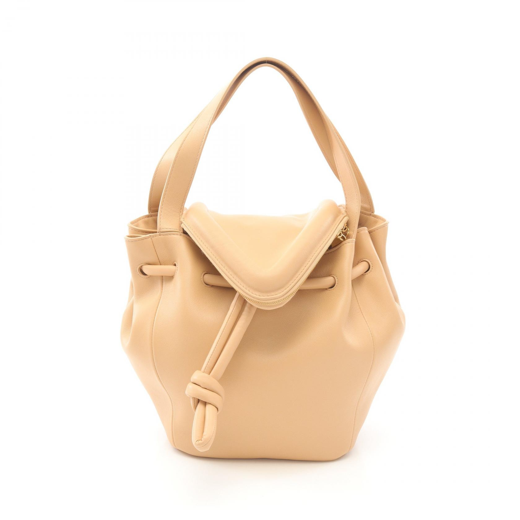 ボッテガヴェネタ BOTTEGA VENETA BEAK ビーク ハンドバッグ バッグ レザー レディース ベージュ系 【中古】