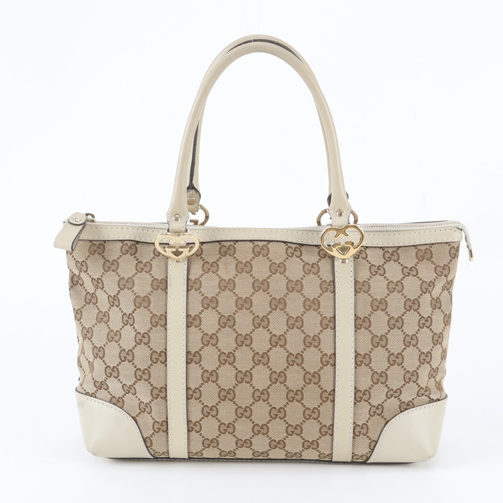 ■美品 グッチ GGキャンバスラブリー 257069 トート バッグ