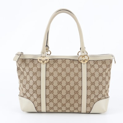 ■美品 グッチ GGキャンバスラブリー 257069 トート バッグ