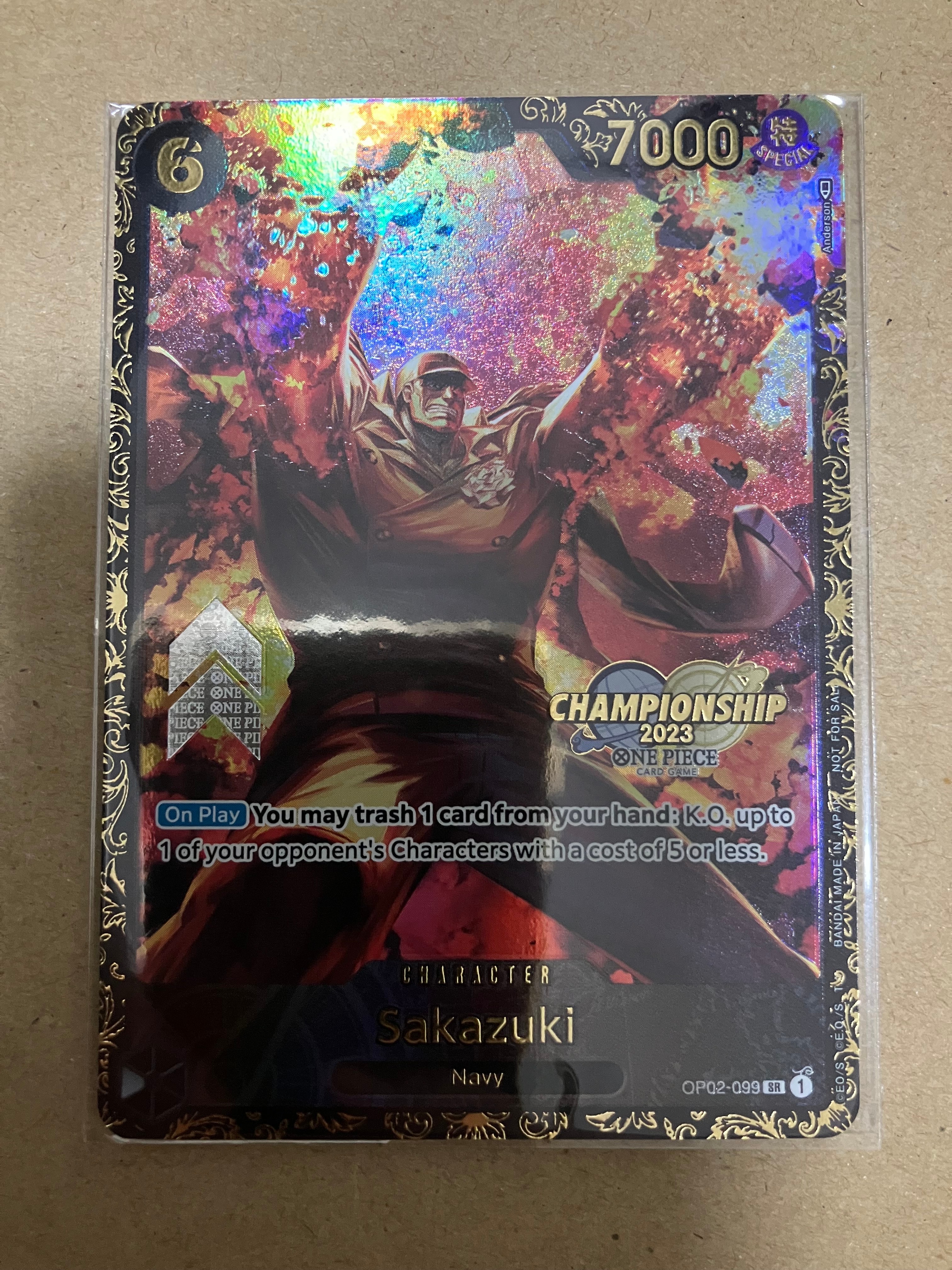 サカズキ チャンピオンシップ2023 英語版 PSA10】サカズキ SR パラレル