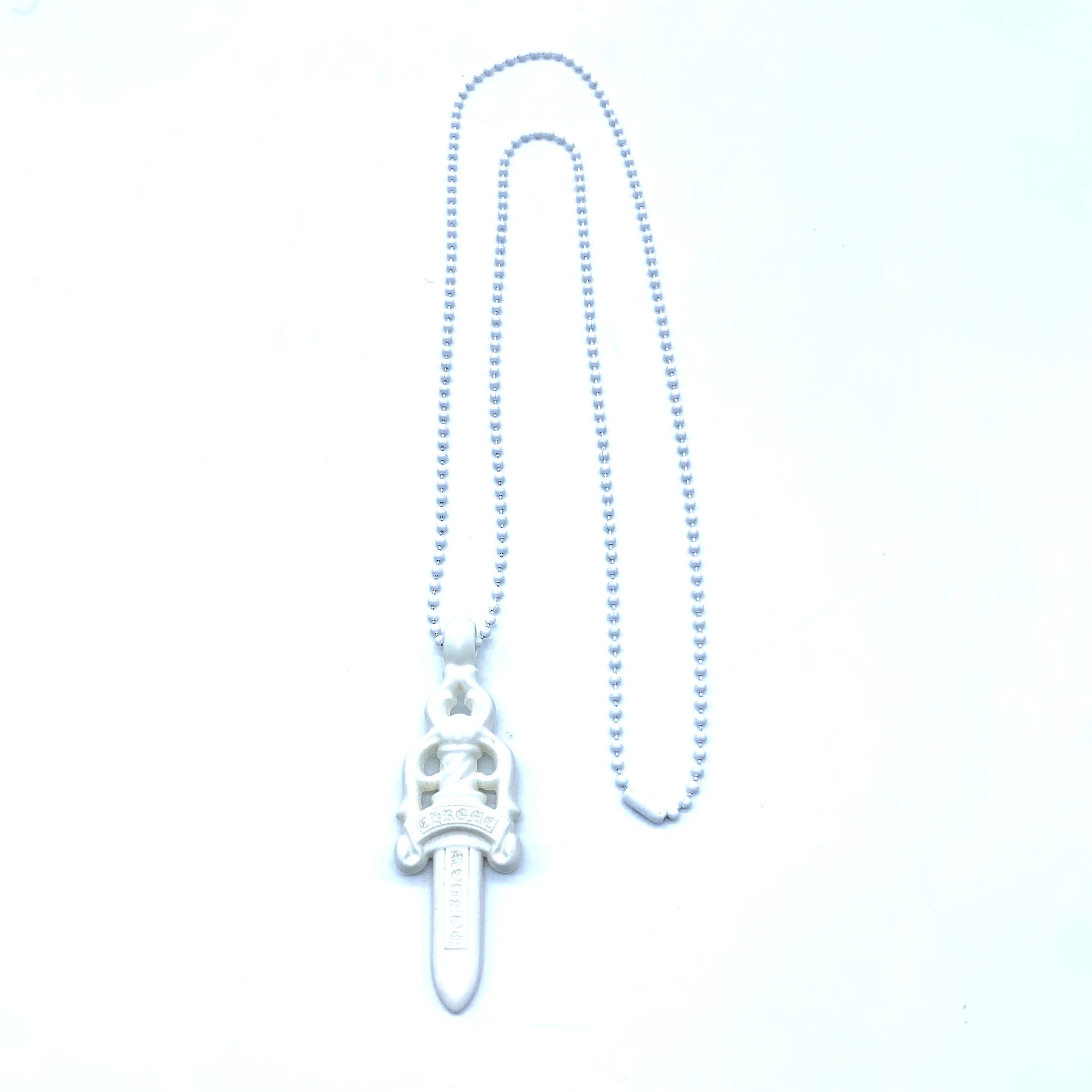 Chrome Hearts Rubber Large Dagger Silicon Necklace "White"