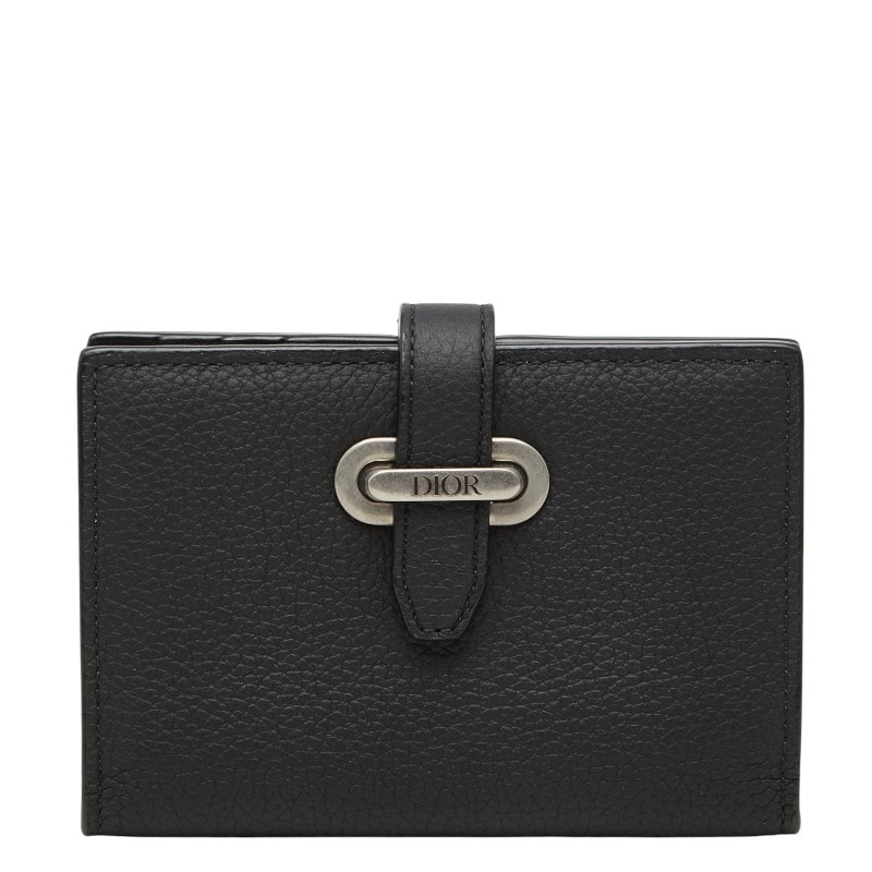 ディオール ノルマンディ カードケース ブラック レザー レディース Dior 【中古】