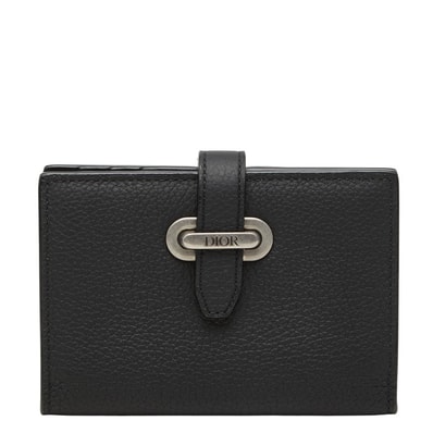 ディオール ノルマンディ カードケース ブラック レザー レディース Dior 【中古】