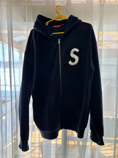 Supreme S Logo Zip Up Hooded Sweatshirt "Navy" (23FW)