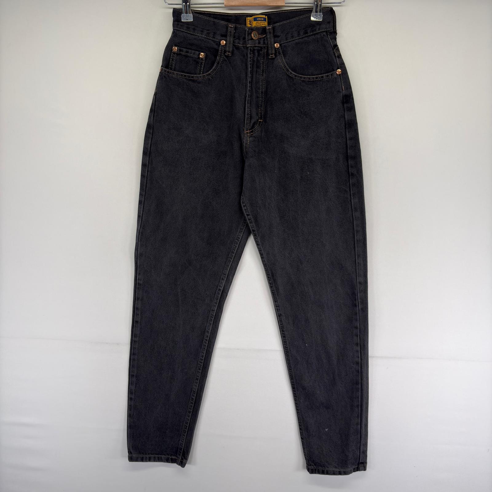 古着 リー Lee デニム パンツ ブラックデニム ジップフライ ジーンズ ジーパン テーパード 9  ブラック系 レディース