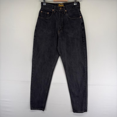 古着 リー Lee デニム パンツ ブラックデニム ジップフライ ジーンズ ジーパン テーパード 9 ブラック系 レディース