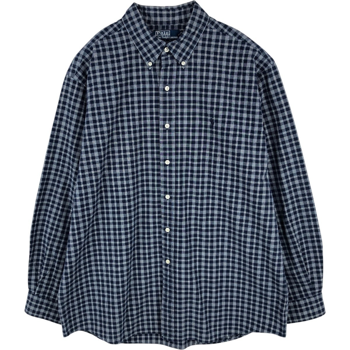 古着 ラルフローレン Ralph Lauren ELLINGTON 長袖 ボタンダウンチェックシャツ メンズXL相当/eaa676513