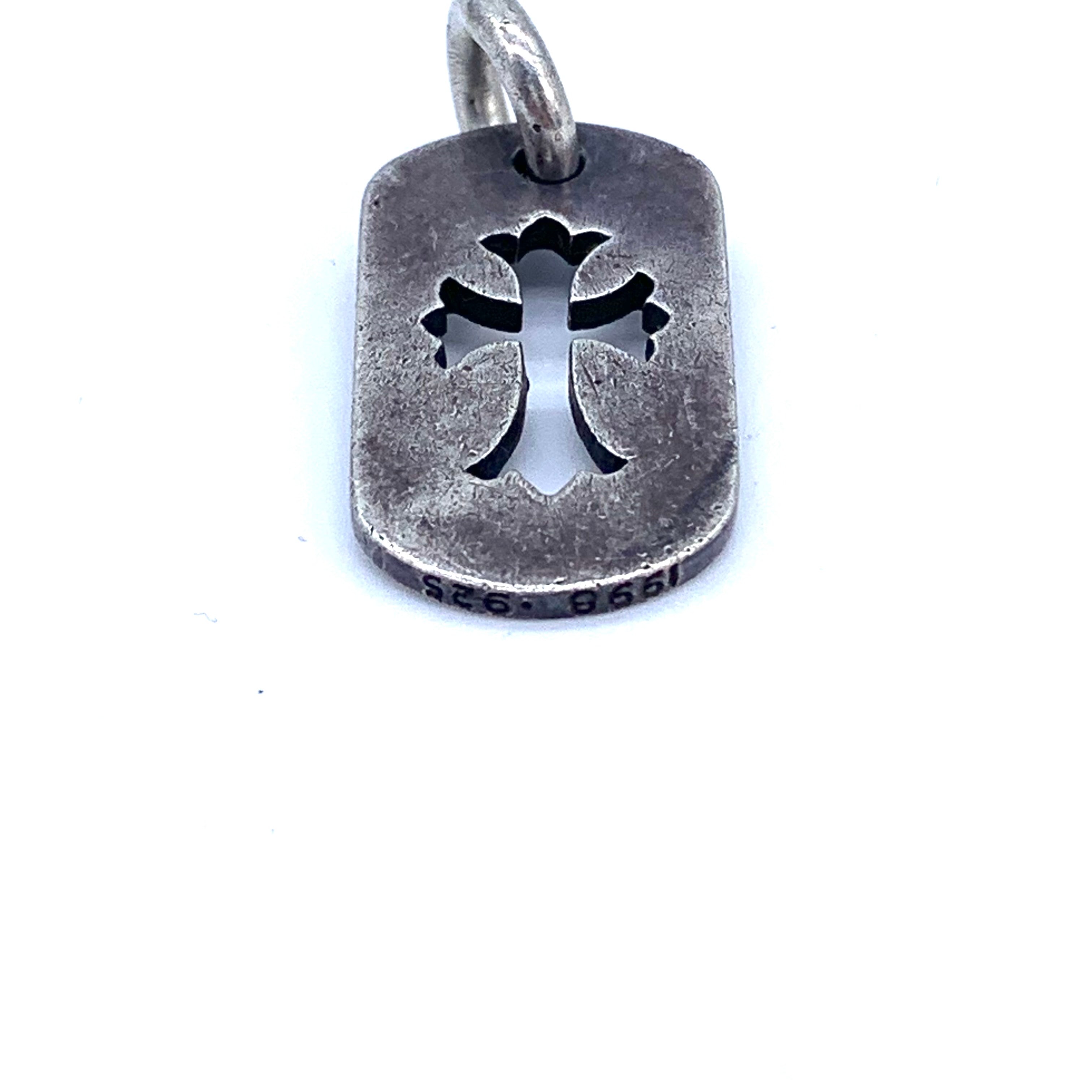 Chrome Hearts Dog Tag S Cut Out Cross "Silver"