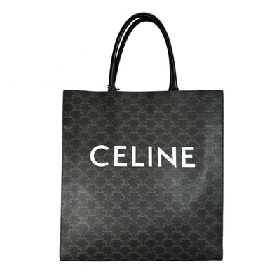 美品 CELINE セリーヌ バーティカル カバ ラージ トートバッグ PVCコーティングキャンバス ブラウン ユニセックス【中古】