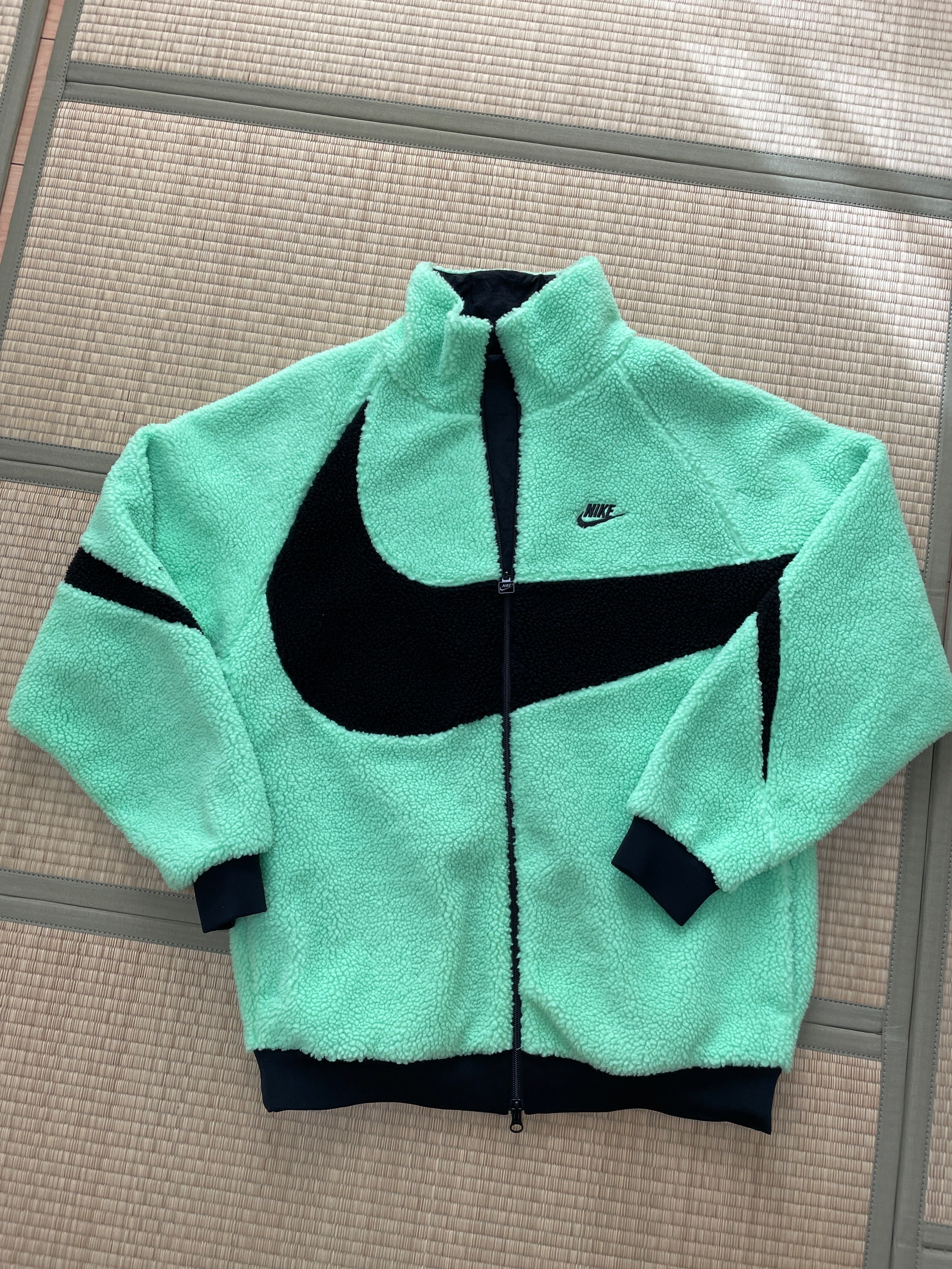 Nike Big Swoosh Reversible Boa Jacket "Illusion Green/Black"