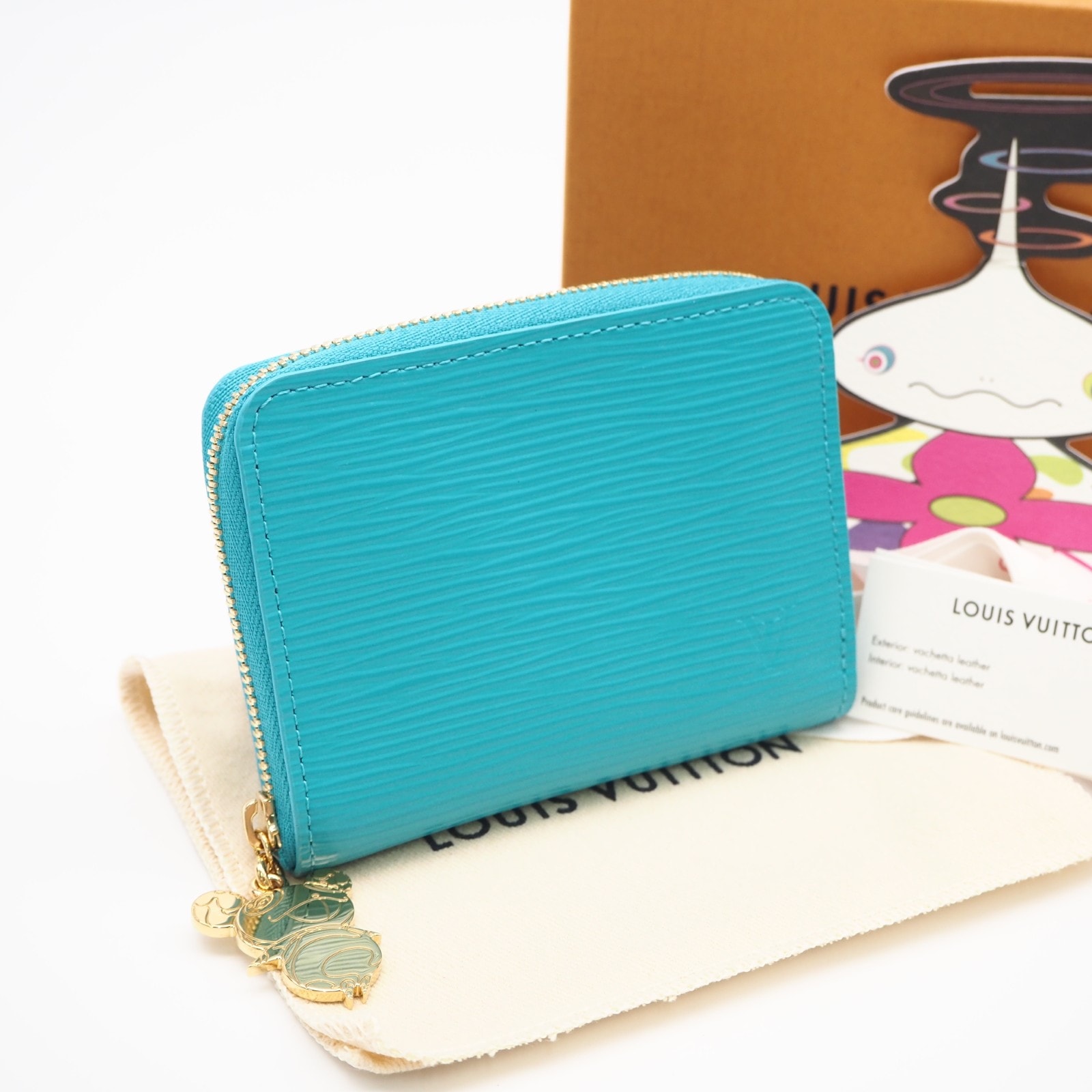 Louis Vuitton x Takashi Murakami Zippy Coin Purse Epi Japan Exclusive "Kabira Blue"