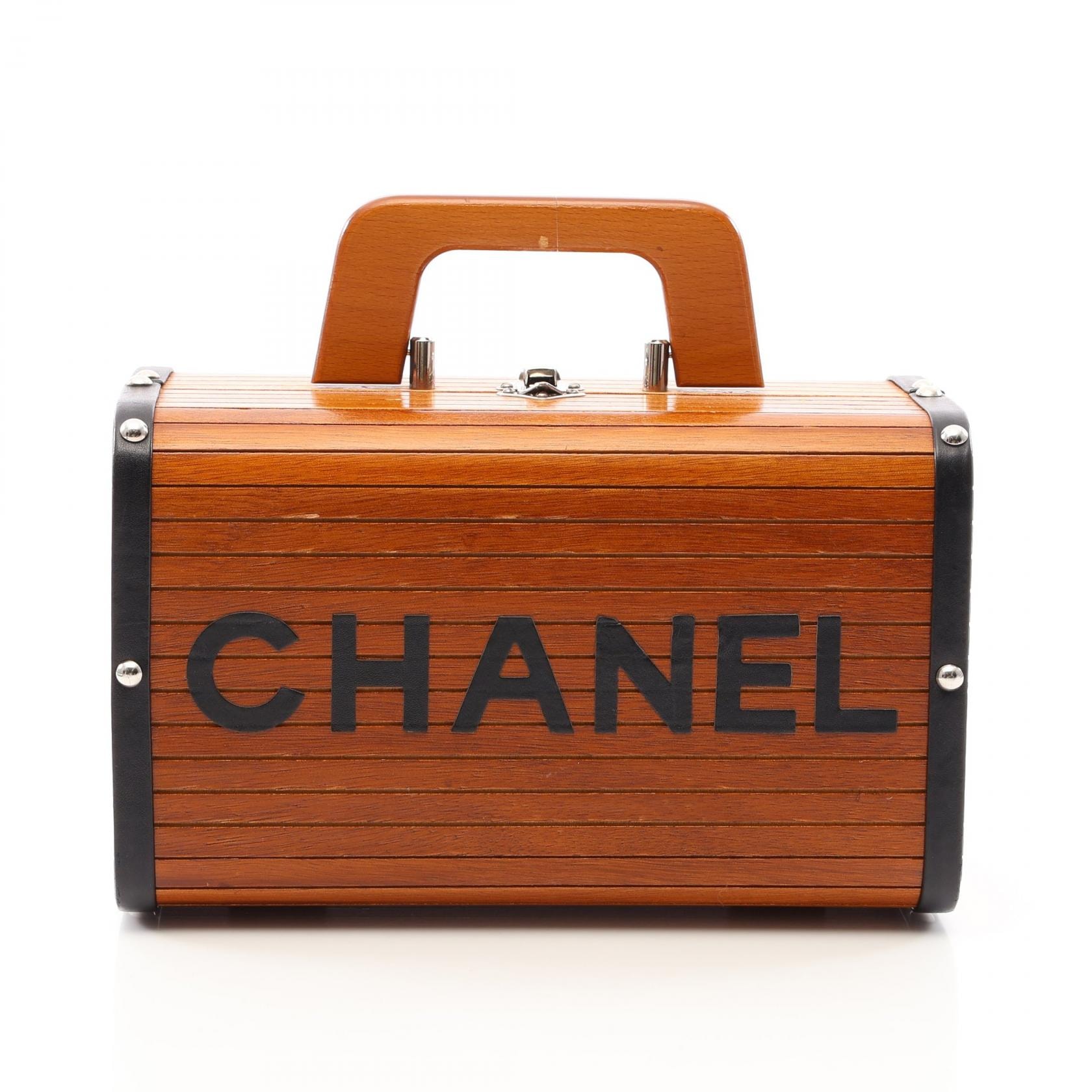 シャネル CHANEL ココマーク ハンドバッグ バッグ レザー ウッド レディース ブラック系 【中古】