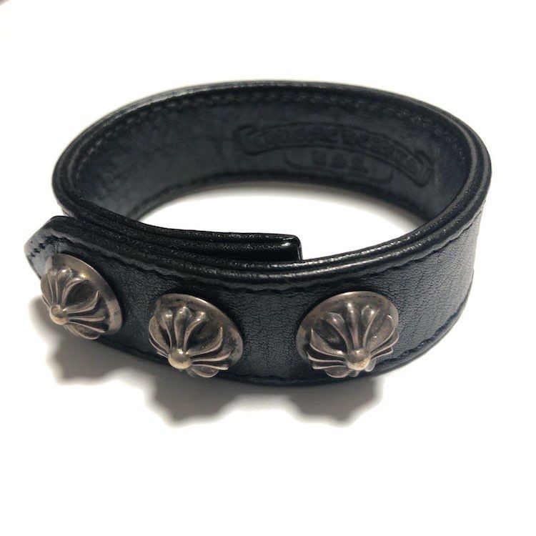 Chrome Hearts 3 Button 2 Snap Bracelet Cross "Black"