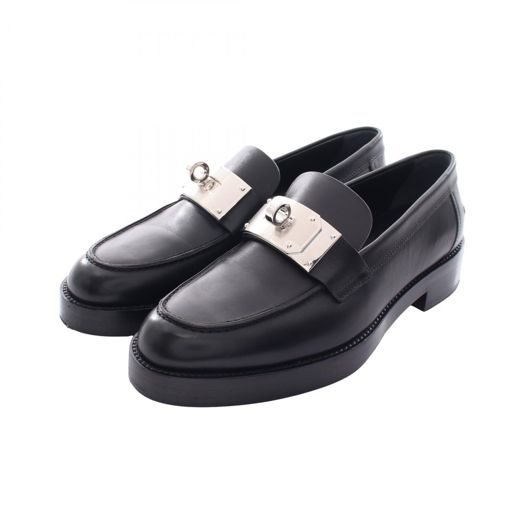エルメス HERMES ホット ケリーバックル レザー ローファー 靴 レザー レディース ブラック系 232075Z 【中古】