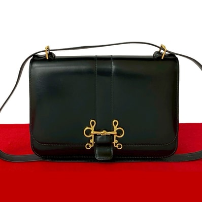 HERMES エルメス ソローニュ ボックスカーフ ショルダーバッグ ブラック
75893