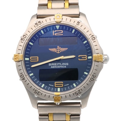 ブライトリング エアロスペース 腕時計 時計 チタン F56062 クオーツ 磨き直し済 メンズ 1年保証 BREITLING 中古