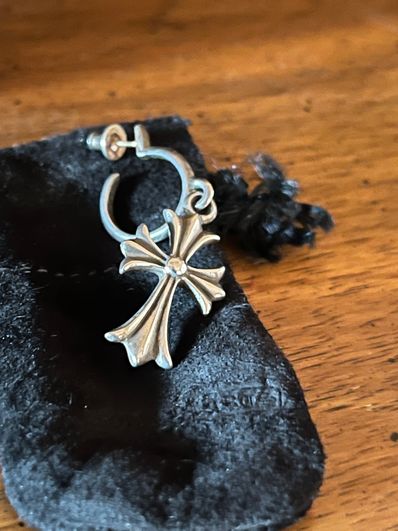 Chrome Hearts Hoop CH Cross Earrings "Silver"