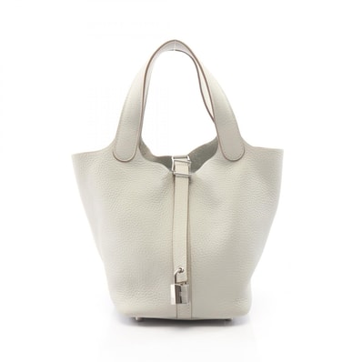 エルメス HERMES ピコタンロックPM ハンドバッグ バッグ レザー トリヨンクレマンス トリヨンクレマンス パールグレー Y刻印(2020年製造) レディース グレー系 【中古】