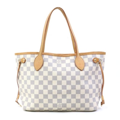 ルイ ヴィトン LOUIS VUITTON トートバッグ ダミエアズール ネヴァーフルPM ダミエアズールキャンバス アズール ゴールド レディース【中古】 e61801a