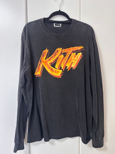 Kith x Capcom Street Fighter Flame Vintage Long Sleeve Tee "Black"