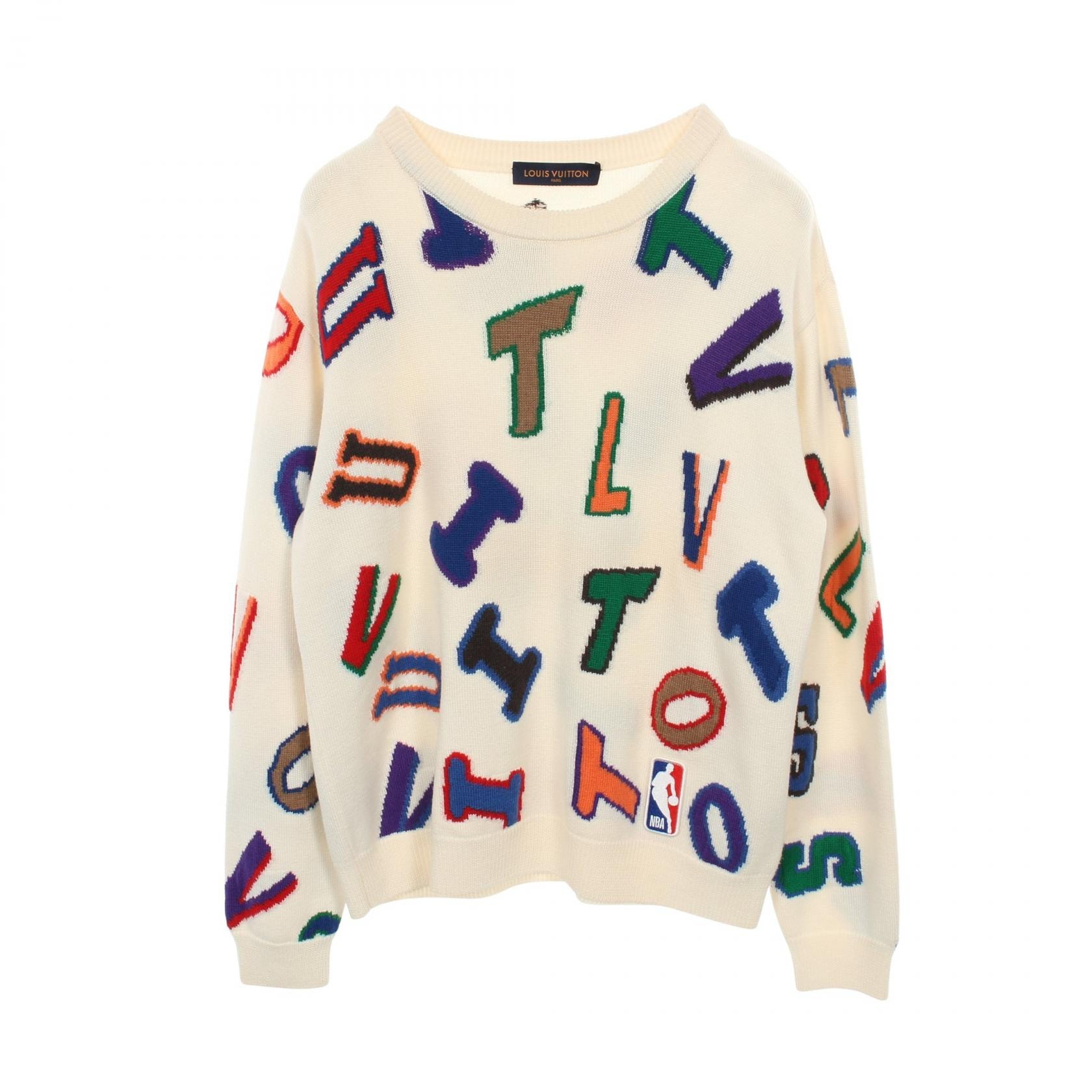 ルイ・ヴィトン LOUIS VUITTON LOUIS VUITTON × NBA レター ニット 衣料品 トップス ウール メンズ ホワイト系 / マルチカラー RM212M ZLL HLN10W 【中古】