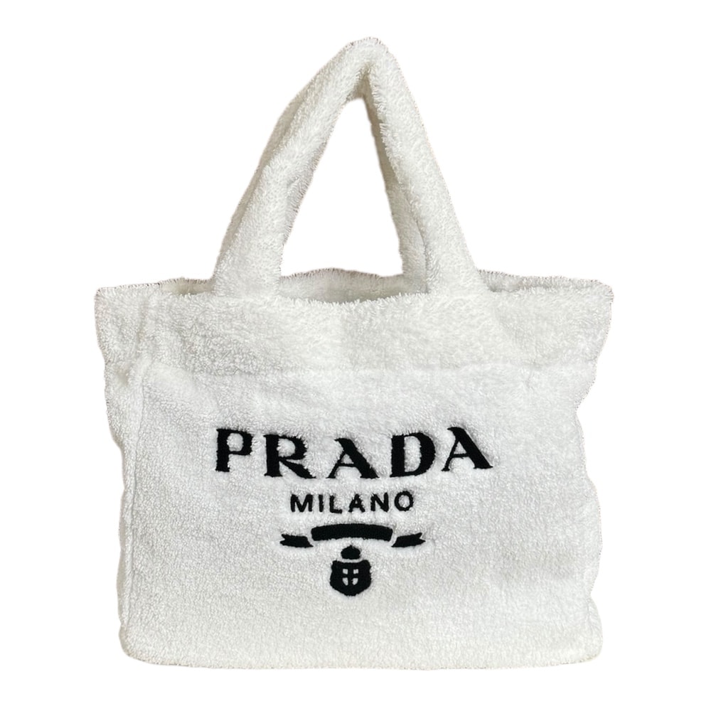 プラダ テリー トートバッグ パイル 1BG130 ホワイト レディース PRADA  中古
