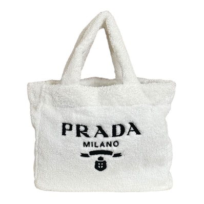 プラダ テリー トートバッグ パイル 1BG130 ホワイト レディース PRADA 中古