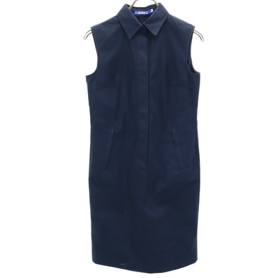 Burberrys Blue label バーバリーズブルーレーベル 90s 三陽商会 ノースリーブ 膝丈ワンピース 38 ネイビー