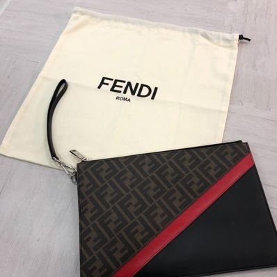 FENDI Flat Slim CLutch "Black"