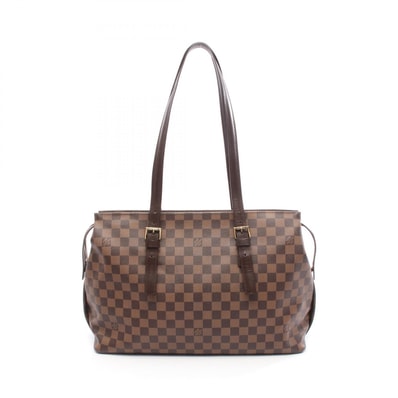 ルイ・ヴィトン LOUIS VUITTON チェルシー トートバッグ バッグ PVCコーティングキャンバス レザー ダミエ エベヌ レディース ブラウン系 N51119 【中古】