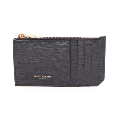サンローランパリ SAINT LAURENT PARIS フラグメント ジップポーチ コインケース 財布 レザー メンズ レディース ブラック系 609362AACK61000 【新品】
