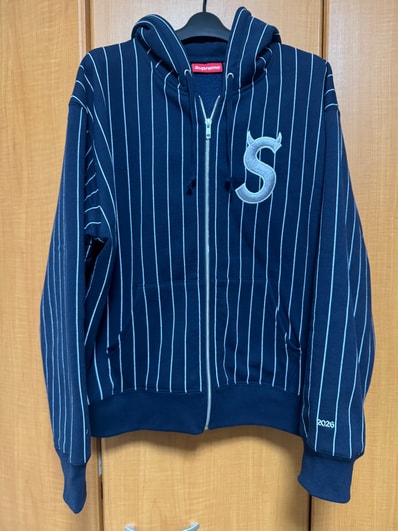Supreme Devil S Logo Zip Up Hooded Sweatshirt "Stripe"