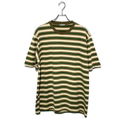 AURALEE Gradient Stripe Jersey Tee "Fade Brown Stripe"