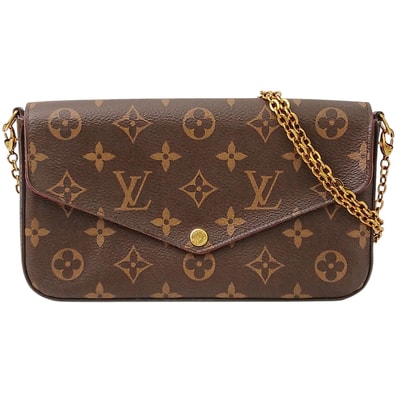 LOUIS VUITTON ルイ・ヴィトン ポシェット フェリシー チェーンウォレット チェーンバッグ ショルダーバッグ M81896 モノグラム ブラウン レディース【中古】