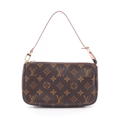 ルイ・ヴィトン LOUIS VUITTON ポシェットアクセソワール ハンドバッグ バッグ PVCコーティングキャンバス レザー モノグラム レディース ブラウン系 M51980 【中古】