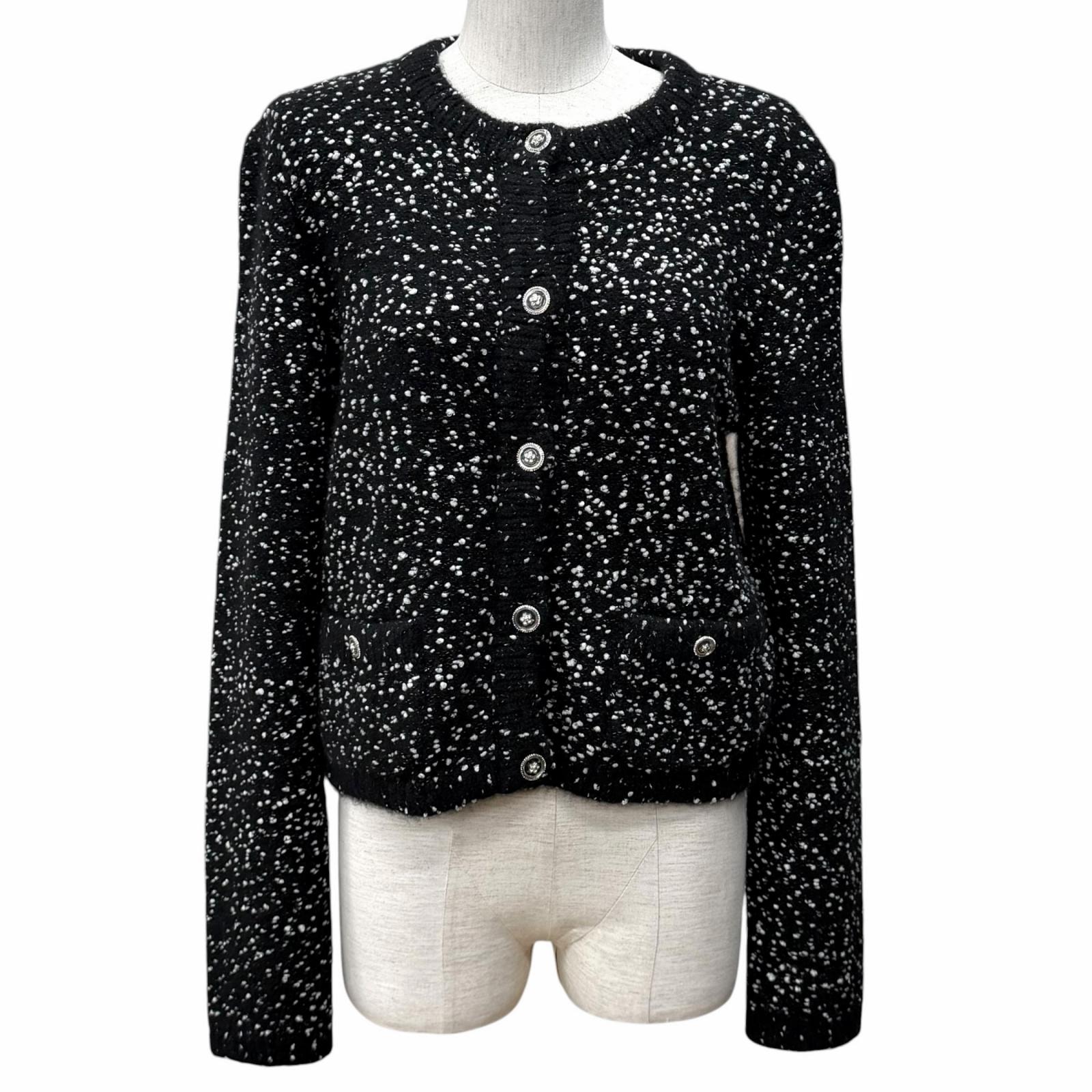 極美品 シャネル カーディガン ブラック 38 P76171K10976