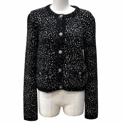 極美品 シャネル カーディガン ブラック 38 P76171K10976