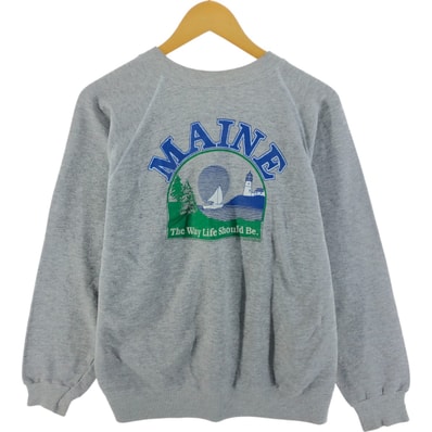 古着 90年代 ヘインズ Hanes MAINE プリントスウェットシャツ トレーナー USA製 メンズL相当 ヴィンテージ/eaa523125