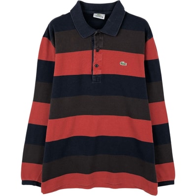 古着 ラコステ LACOSTE マルチボーダー 長袖 ボーダー ポロシャツ 5 メンズM相当/eaa667172