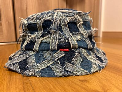Supreme Frayed Patchwork Denim Crusher "Washed Blue"
