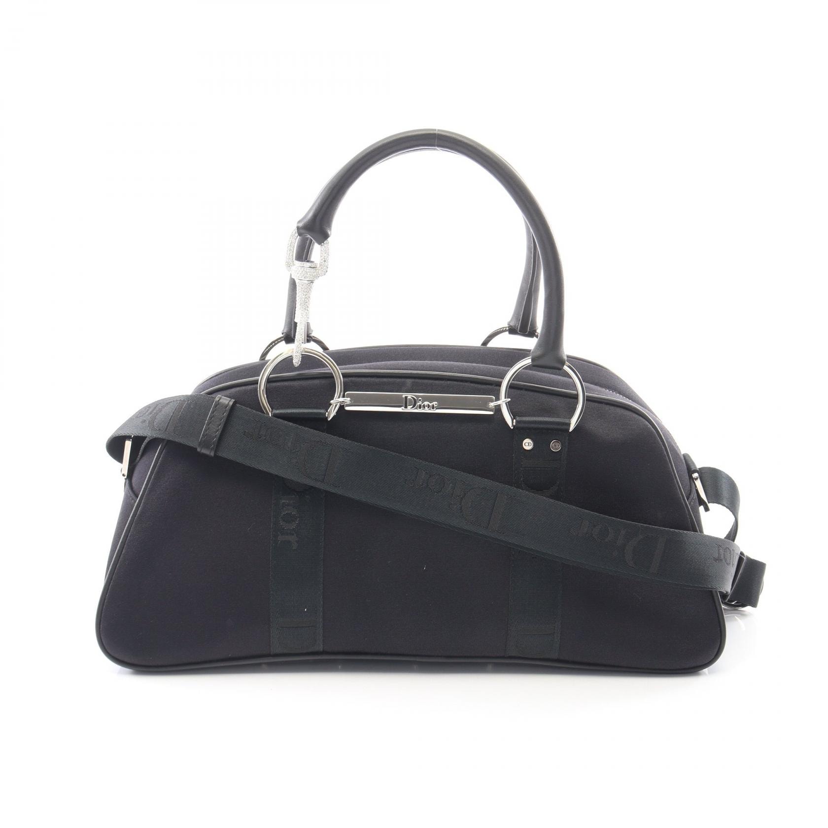 ディオール Dior ハードコア ボーリングバッグ 2WAY ハンドバッグ バッグ レザー ナイロンキャンバス レディース ブラック系 【中古】