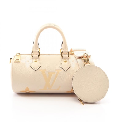 ルイ・ヴィトン LOUIS VUITTON パピヨンBB 2WAY ハンドバッグ バッグ レザー モノグラム・アンプラント クレームサフラン レディース アイボリー系 / ベージュ系 M45708 【中古】